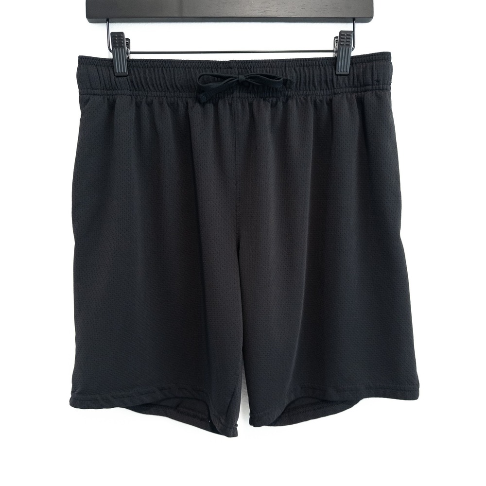 Athletic Works Basketball Shorts Mens Medium Black Mesh Drawstring Activewear